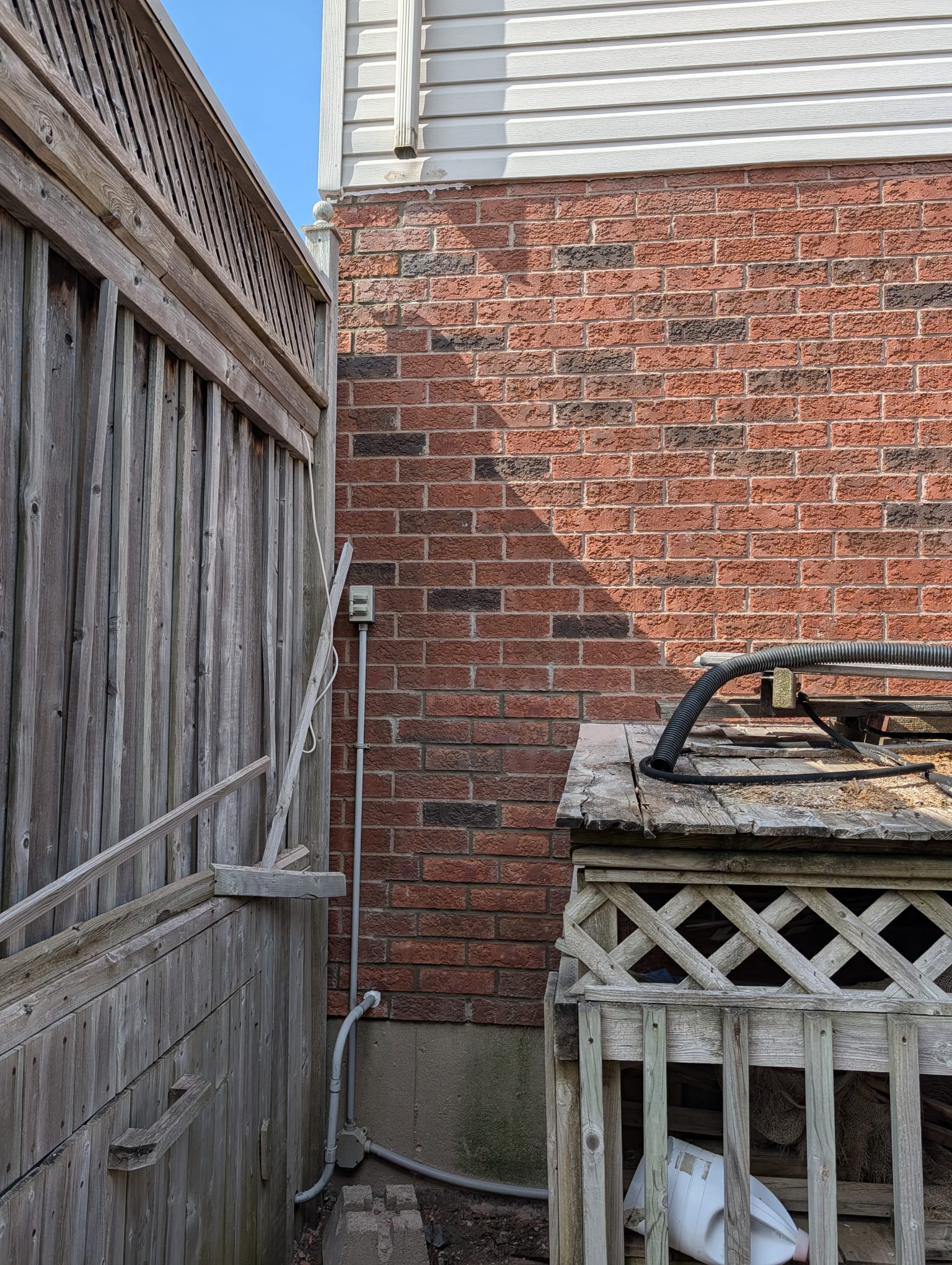 Completed brickwork on a house corner